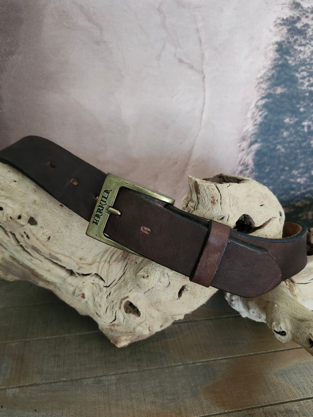 HARKILA Colorado Tooled Leather Brass Buckle Belt Hunting Utility (90) 34"- 36"